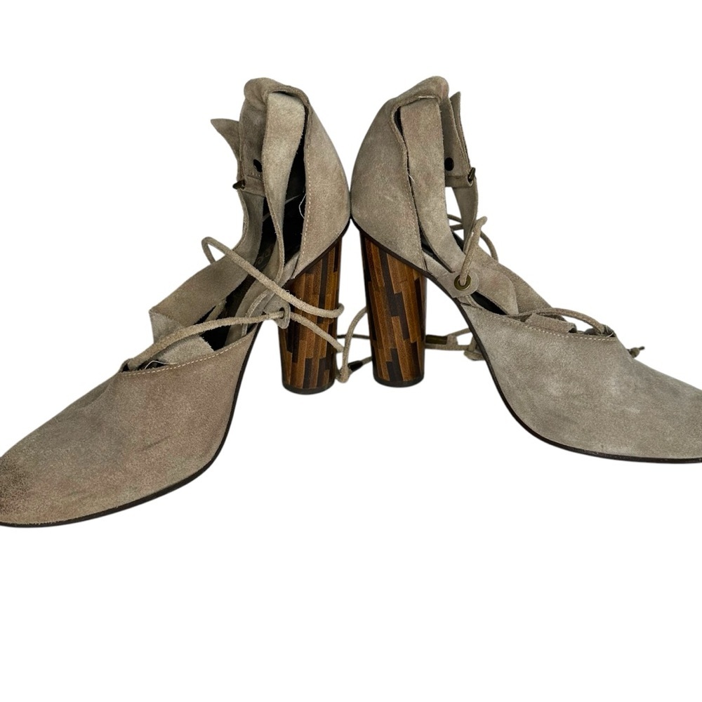 Free People Nouvella Wrap Suede Heels Size 38 - Picture 5 of 9